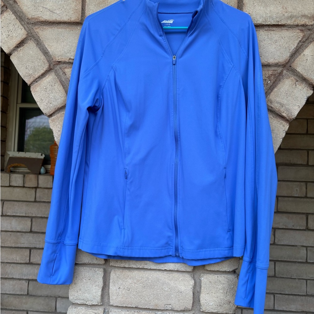 Avia Women's Light Blue Full-Zip Active Jacket Size L